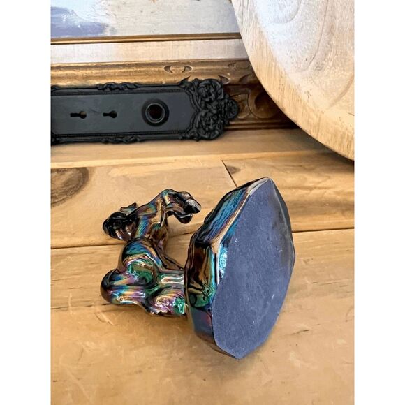 Vintage Fenton Mould Mosser Glass Black Glass Unicorn – Solid Glass Figurine – A - Picture 4 of 4